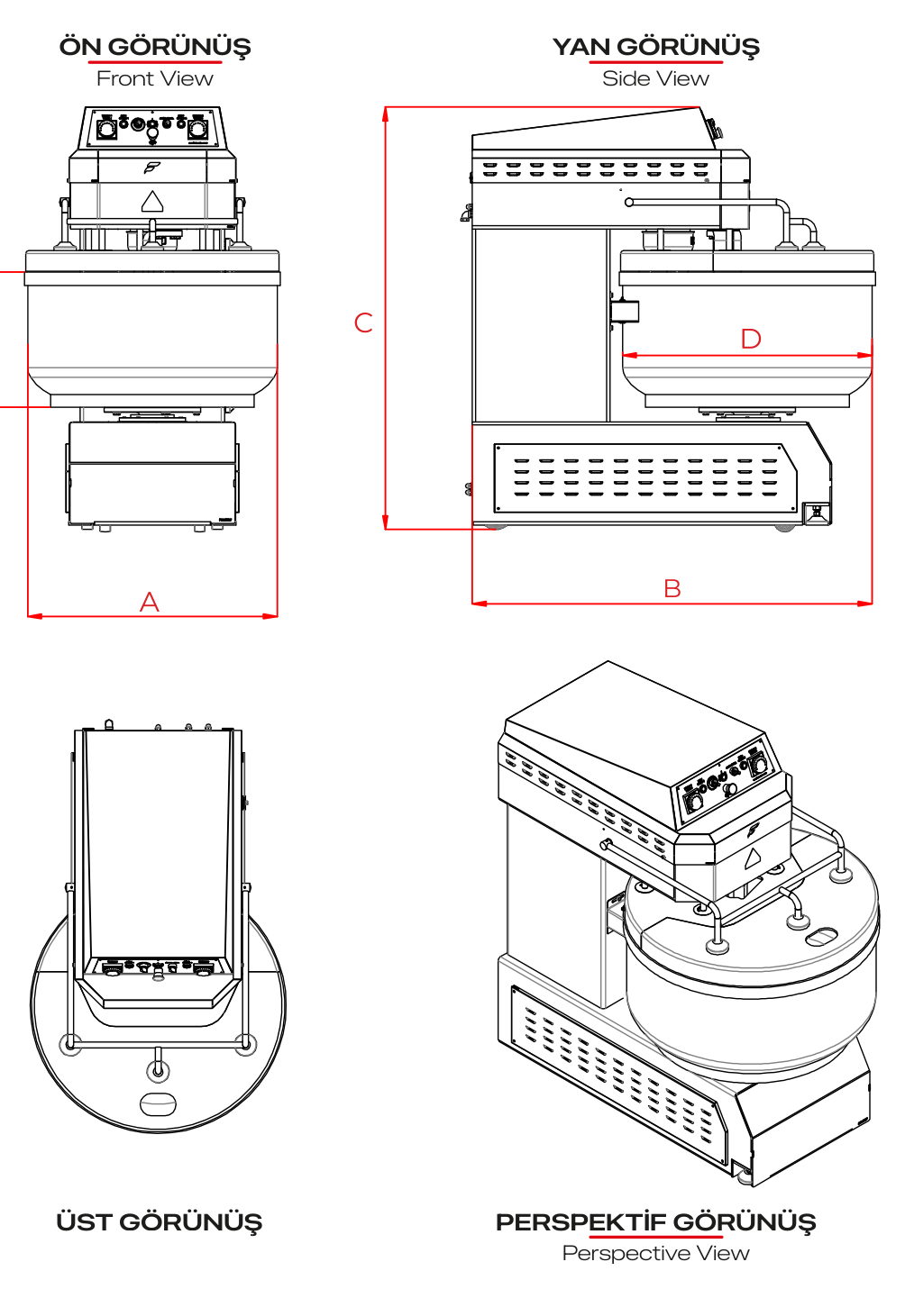 SPM 40 — Teknik çizim ve montaj ölçüleri